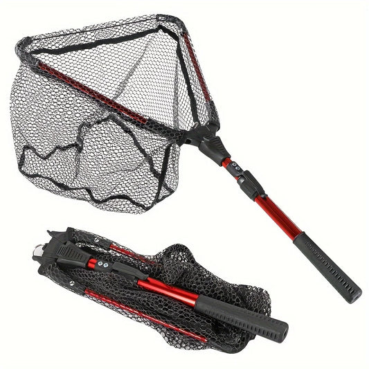 Retractable Aluminum Alloy Telescopic Folding Fishing Net With Triangular Mesh
