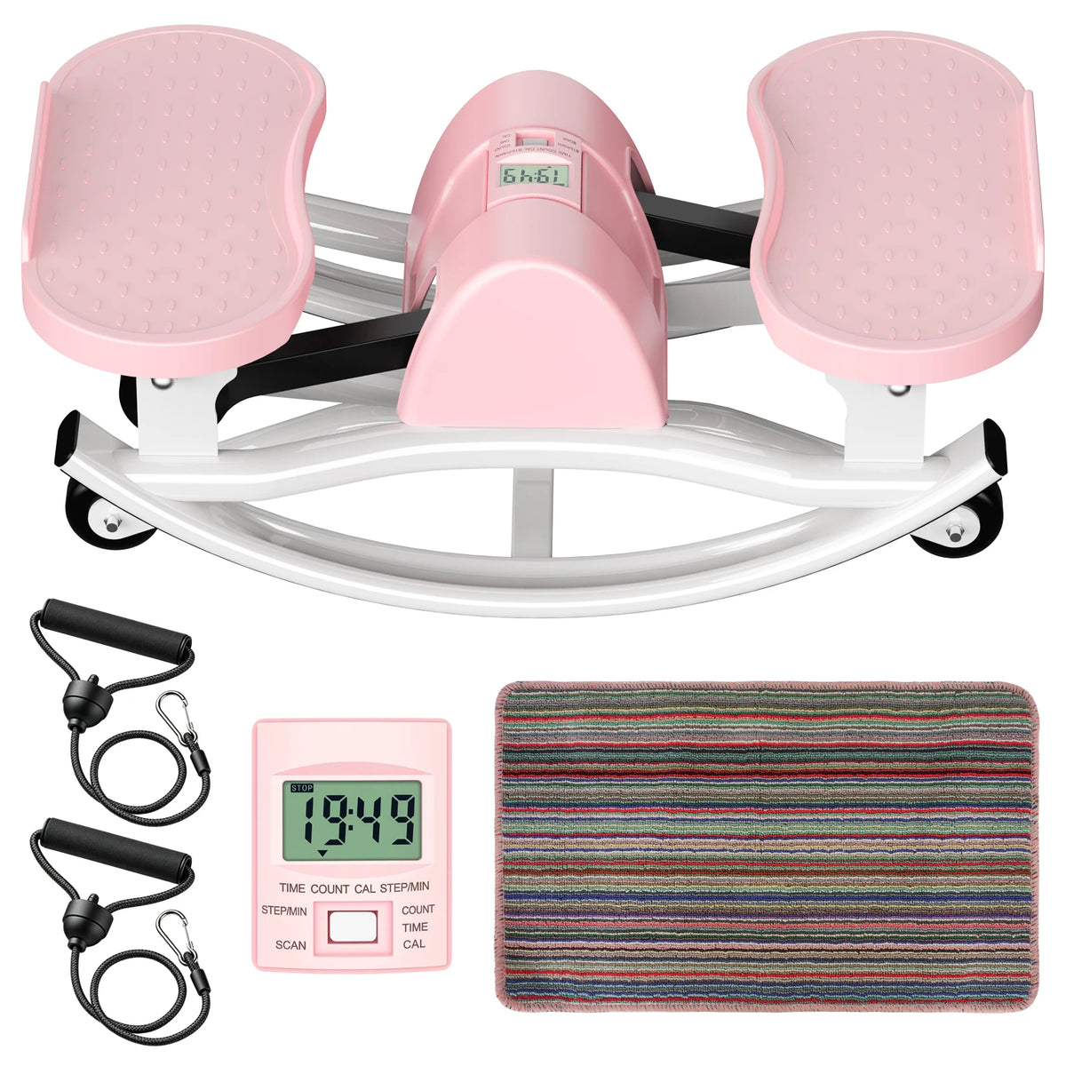 Digital Display Twist Stepper Machine With Resistance Bands