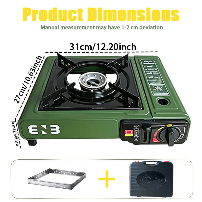 Stainless Steel Portable Butane Camping Stove Windproof Fuel Efficient