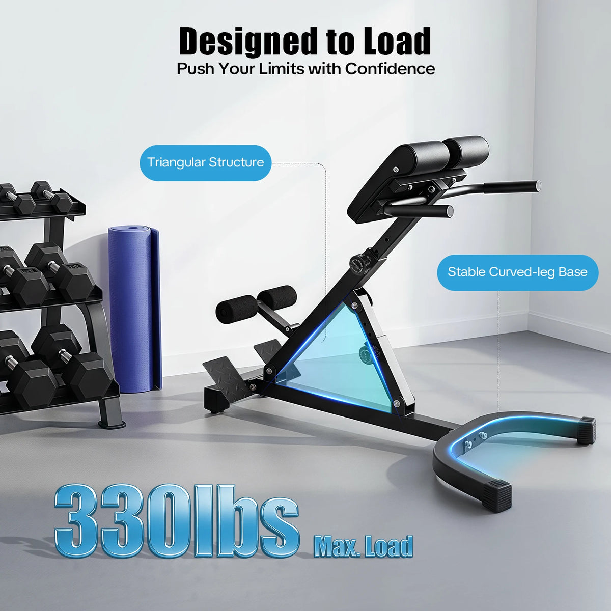 Adjustable Hyperextension Bench For Home Gym Strength Training