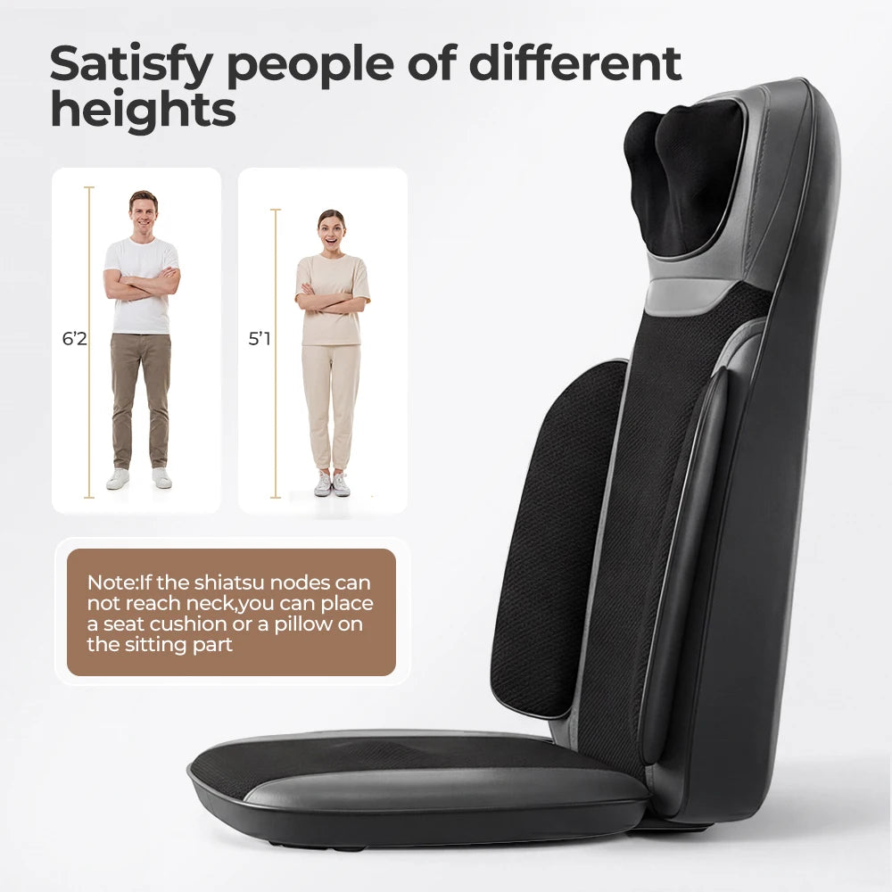 HOMEMASSA Adjustable Shiatsu Neck Back Massager With Heat
