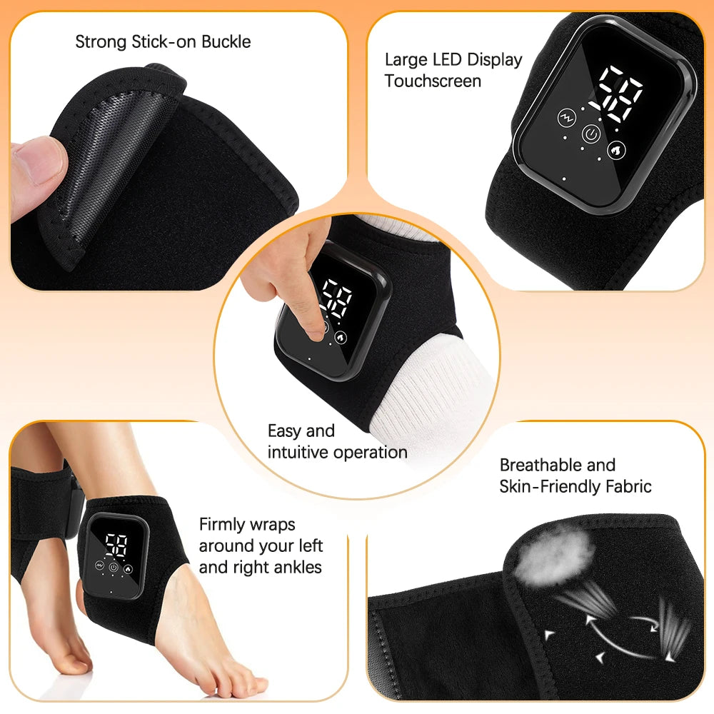 PASTSKY Electric Heating Ankle Brace With Vibration Massage Therapy