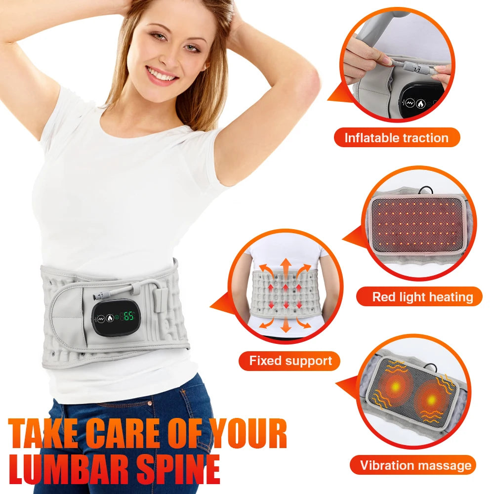 Moajaza Cordless Heated Lumbar Support Airbag Waist Massager