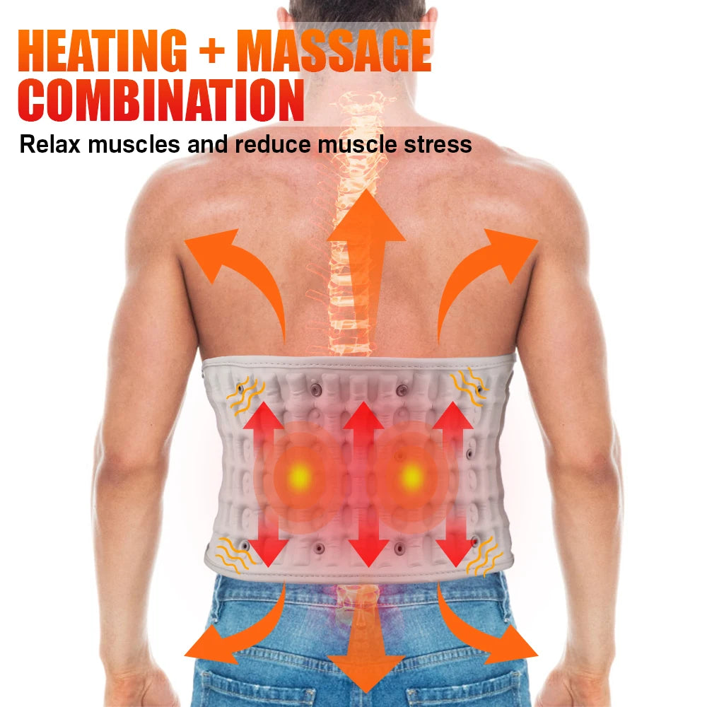 Moajaza Cordless Heated Lumbar Support Airbag Waist Massager