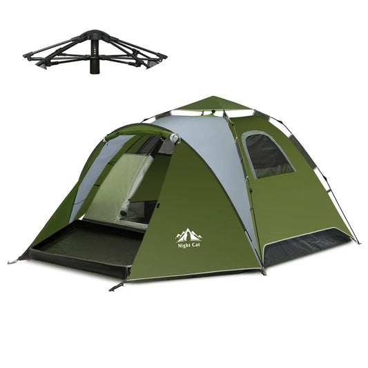 Night Cat Automatic Waterproof Camping Tent With Porch And Rainfly