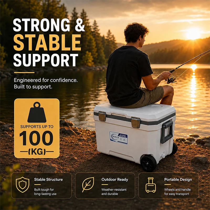 Insulated Fishing Cooler Bag With Live Fish And Gear Storage