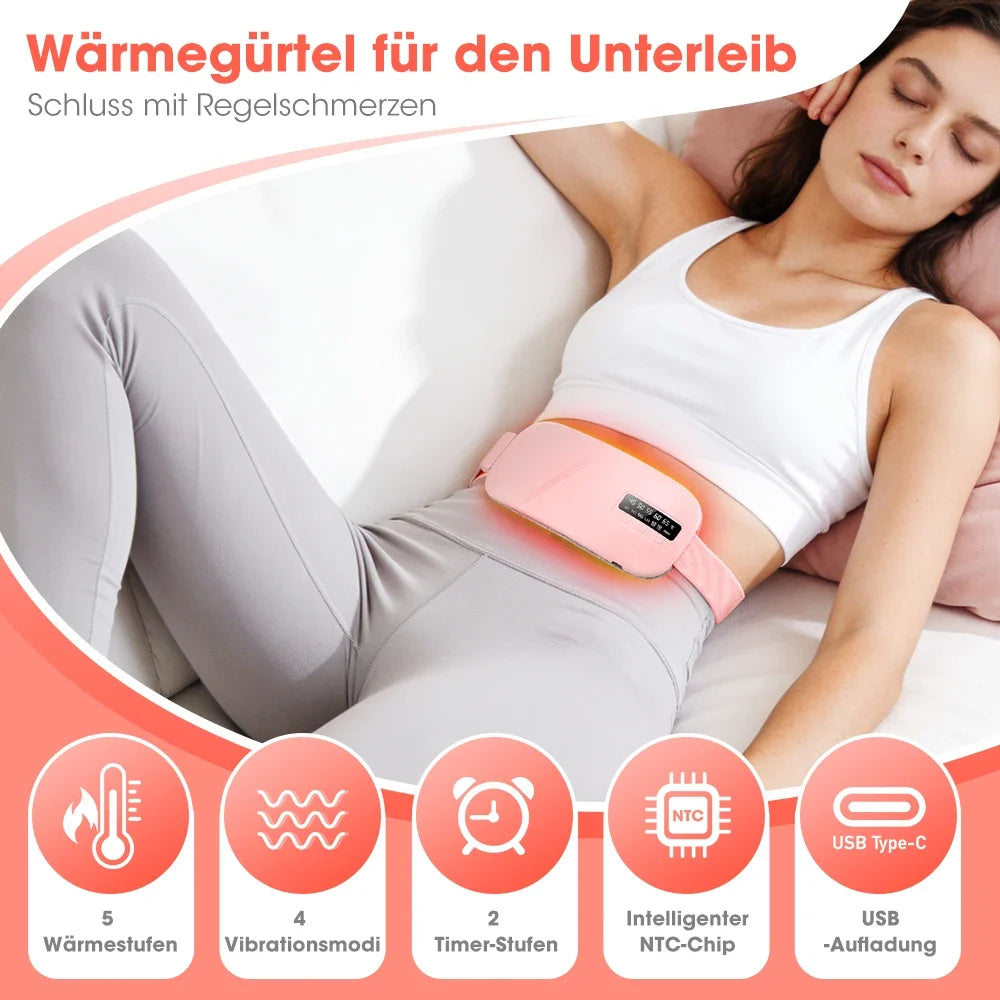 Cordless Rechargeable Heating Pad Vibrating Massage Belt For Waist