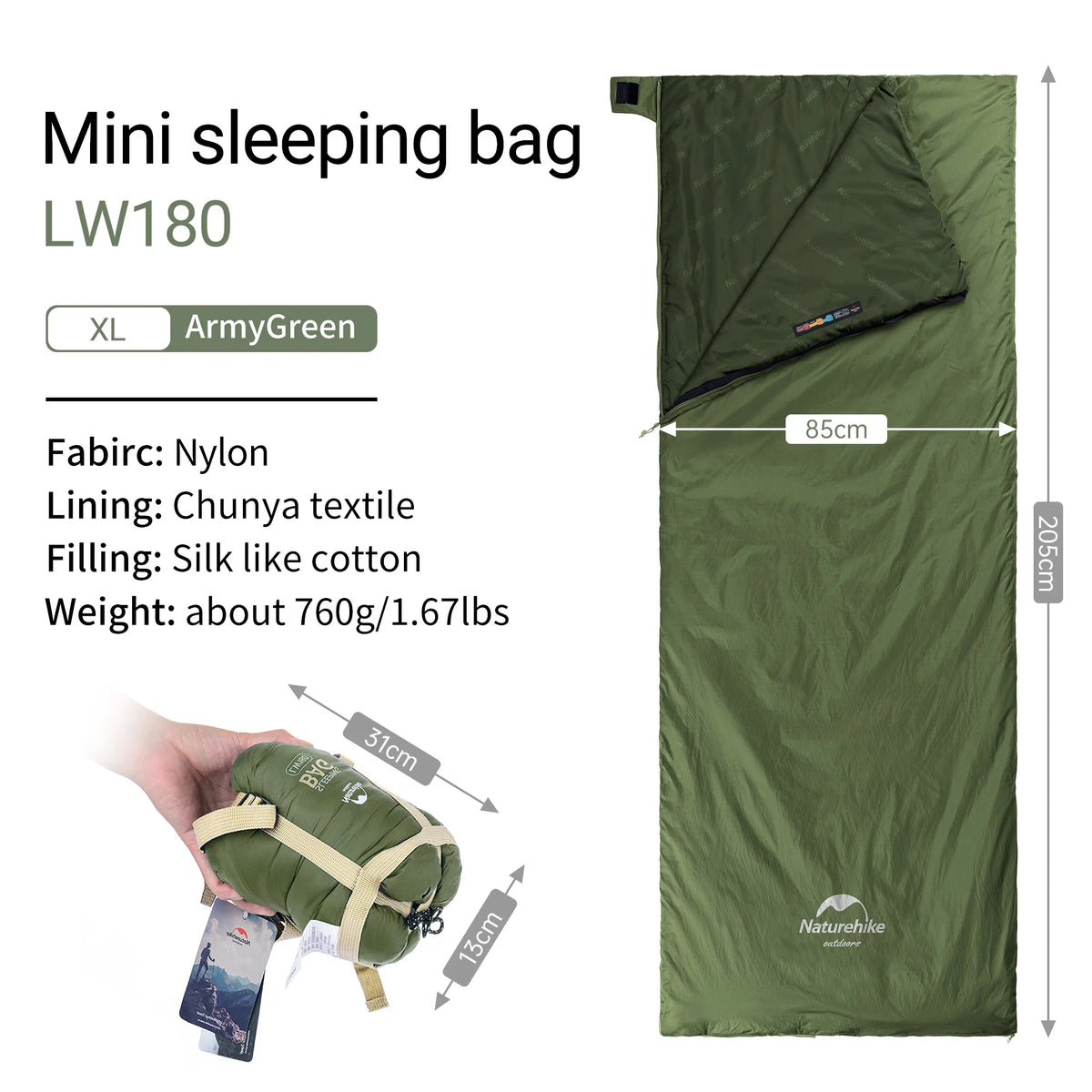 Naturehike Ultralight Envelope Backpacking Sleeping Bag