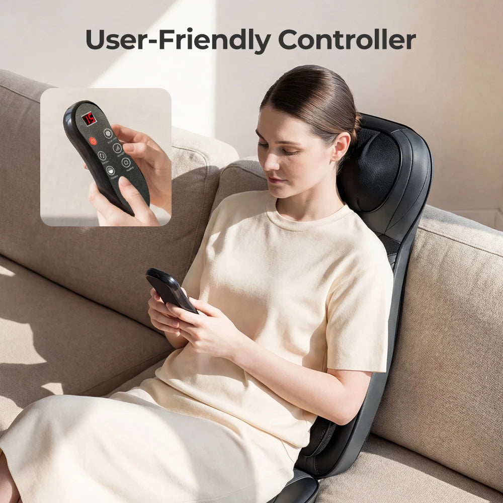 HOMEMASSA Adjustable Shiatsu Neck Back Massager With Heat