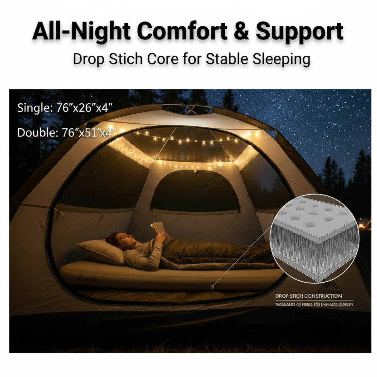 Waterproof Inflatable Sleeping Pad For Camping And Hiking