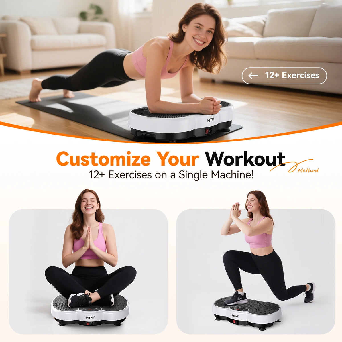 Adjustable Vibration Exercise Plate Machine For Full Body Fitness