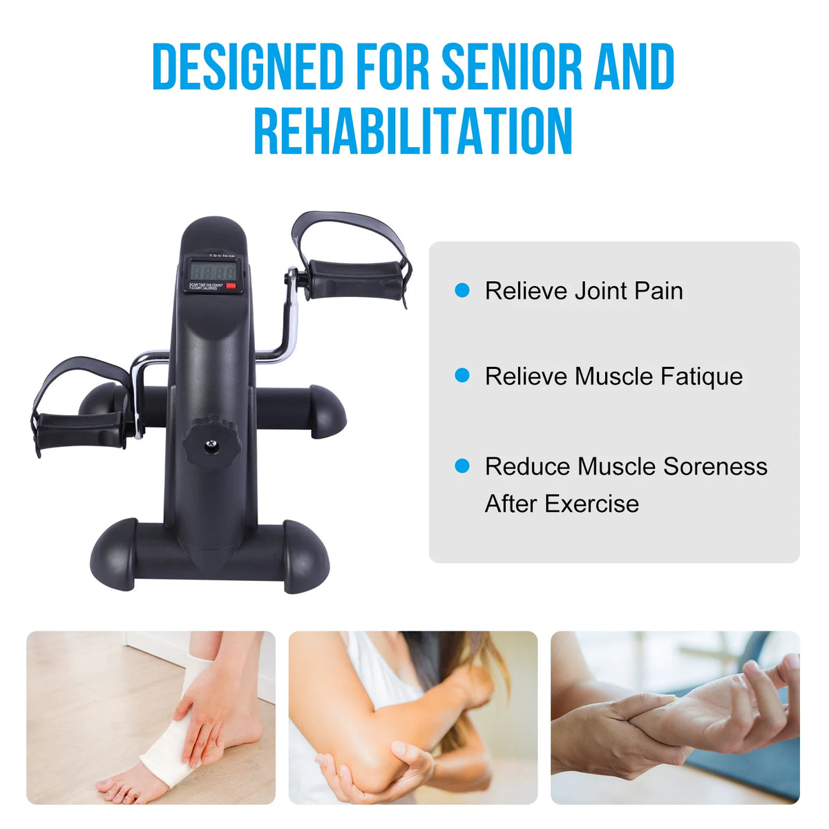 Multifunctional Under Desk Pedal Exerciser Bike With LCD Screen Display
