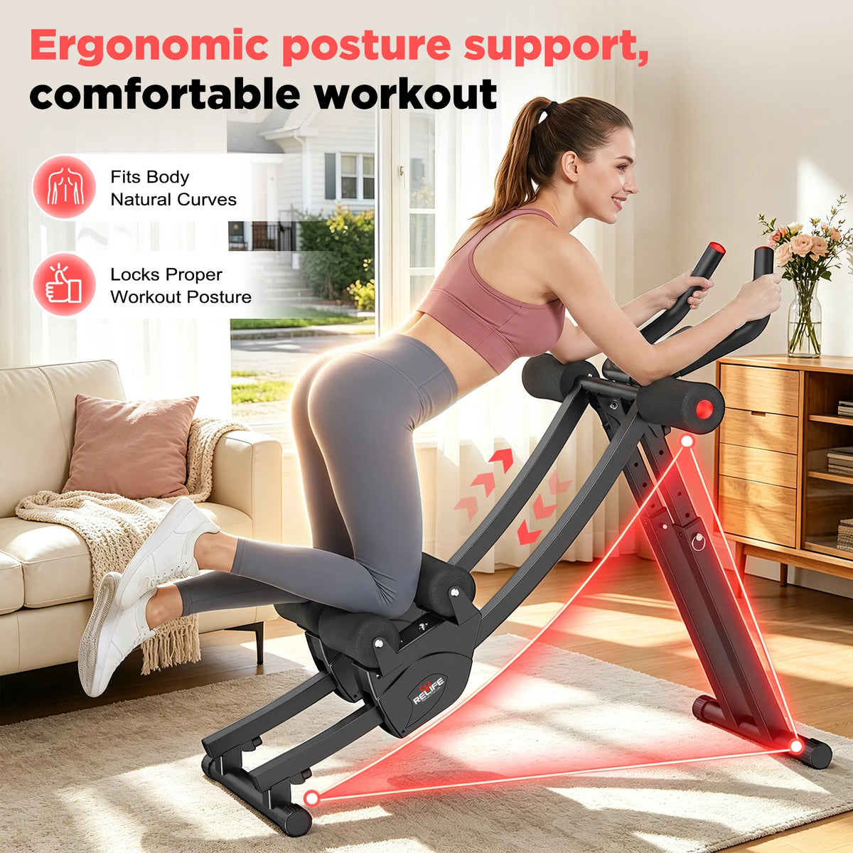 Dual Split Track Ab Machine With Adjustable Resistance LCD Display