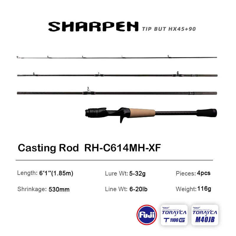 PURELURE Travel Soft Lure Spinning and Casting Fishing Rods