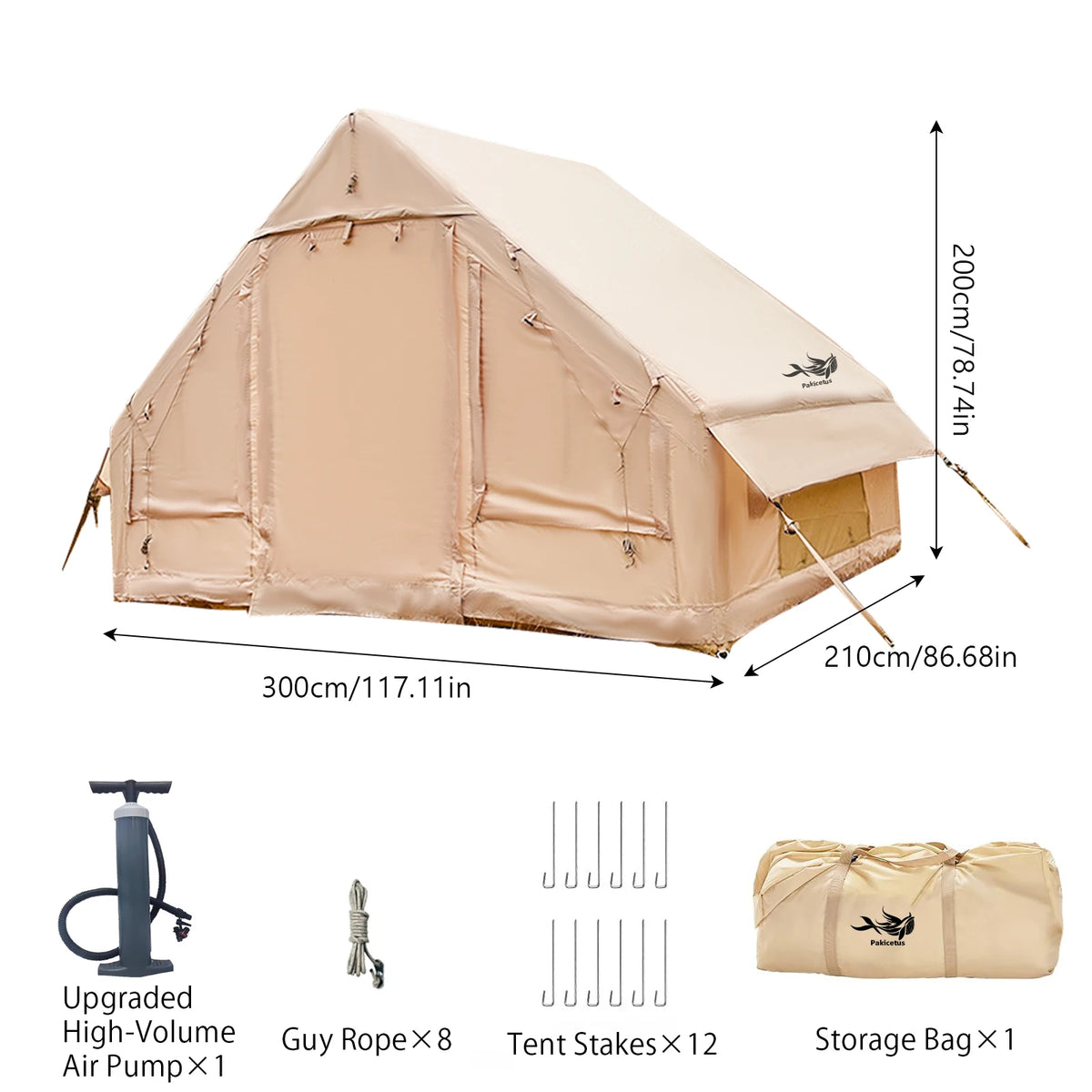 Inflatable Camping Tent With Air Pump And Skylight