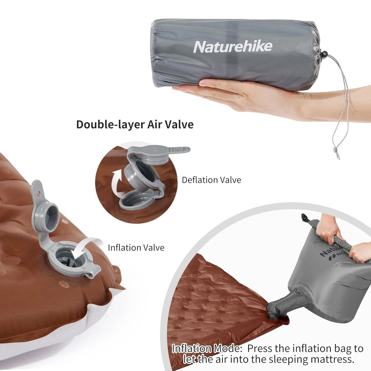 Naturehike Ultralight Inflatable Camping Sleeping Pad Moistureproof Mat