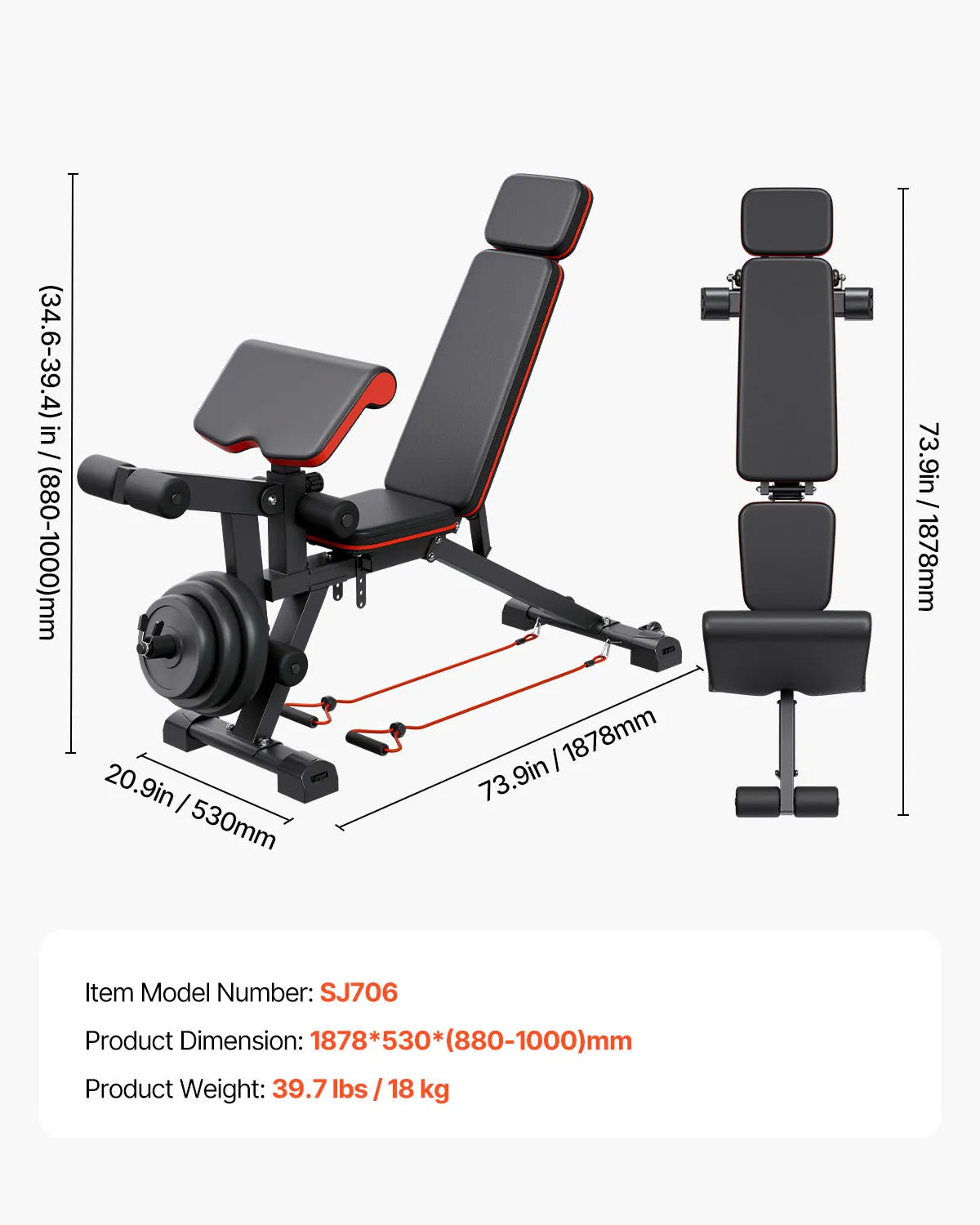 Heavy Duty Adjustable Weight Bench For Strength Training