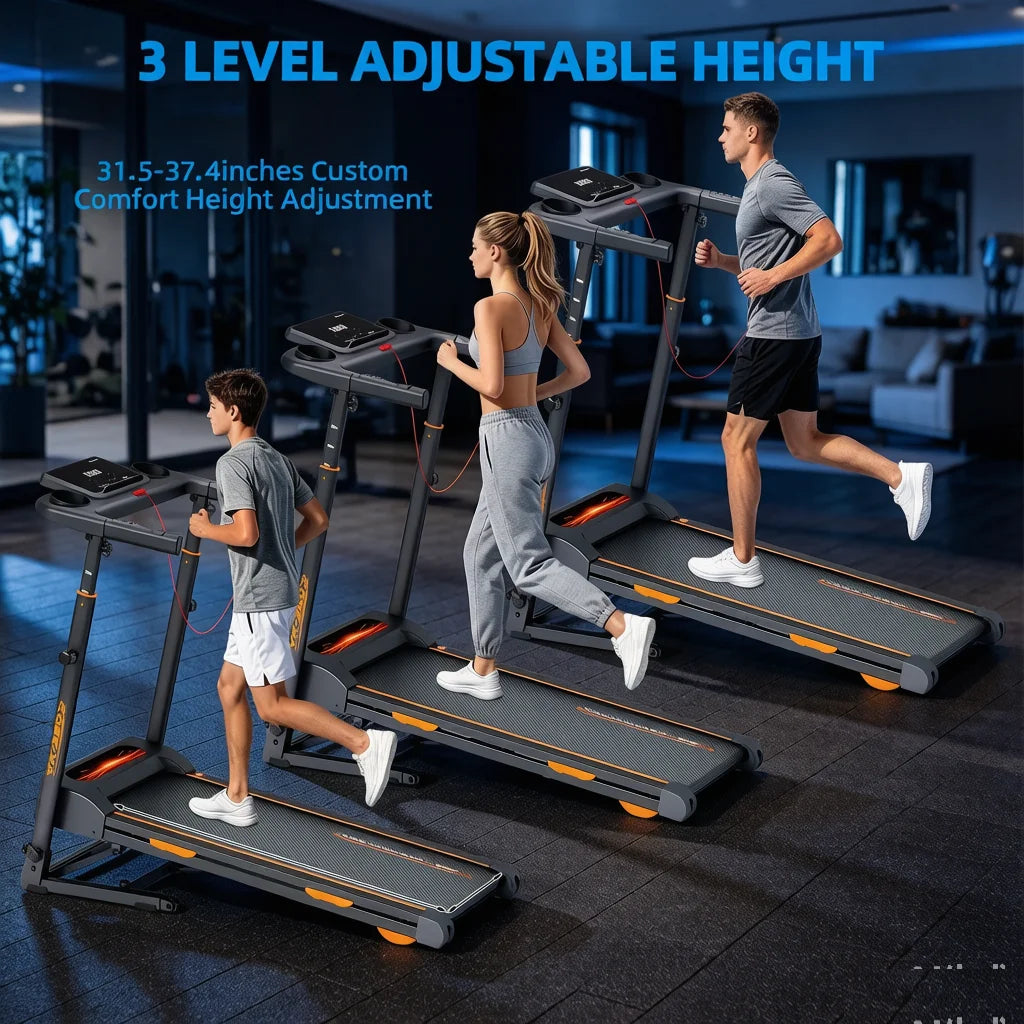 Compact Foldable 3HP Treadmill With Brushless Motor And Adjustable Incline