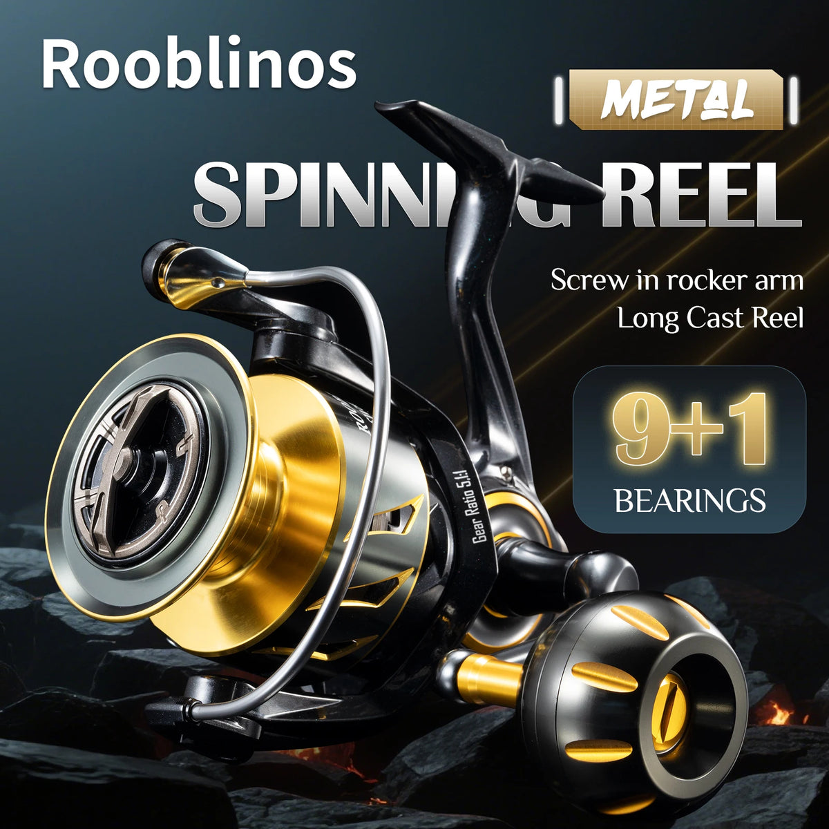 Rooblinos Ultralight Saltwater Spinning Reel With Powerful Drag