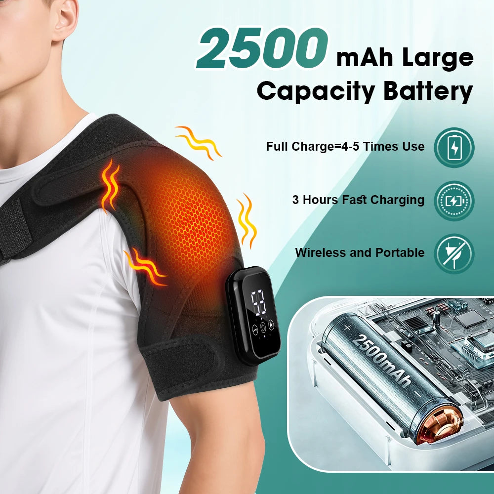 Pastsky Heated Vibration Shoulder Massager Support Belt