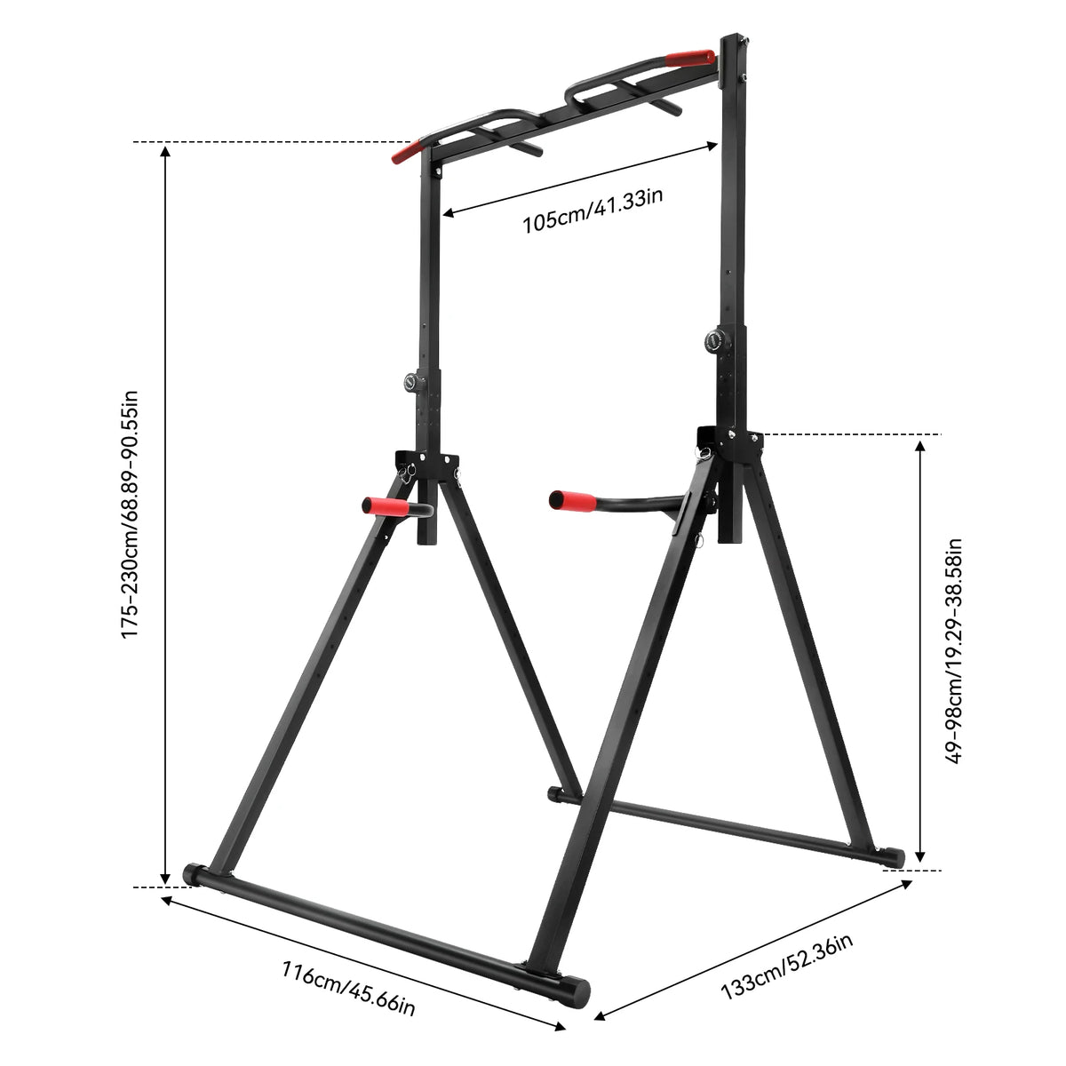 Adjustable Foldable Pull Up Bar With Parallel Home Gym Station