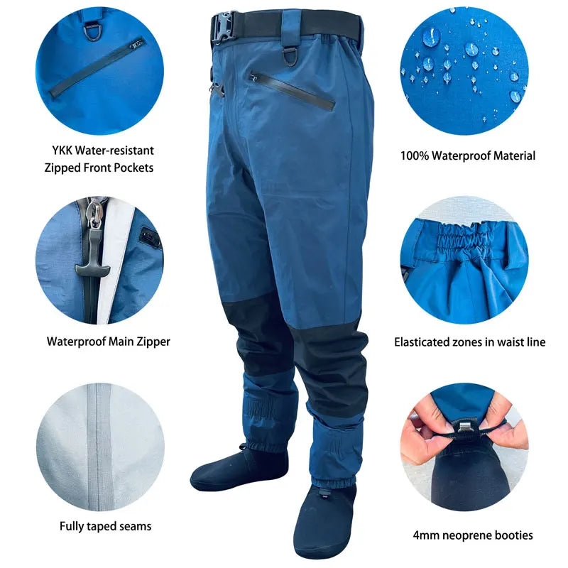 Drryfsh Waterproof Breathable Fly Fishing Stockingfoot Wading Pants