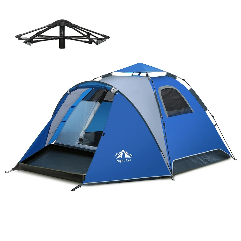 Night Cat Automatic Waterproof Camping Tent With Porch And Rainfly