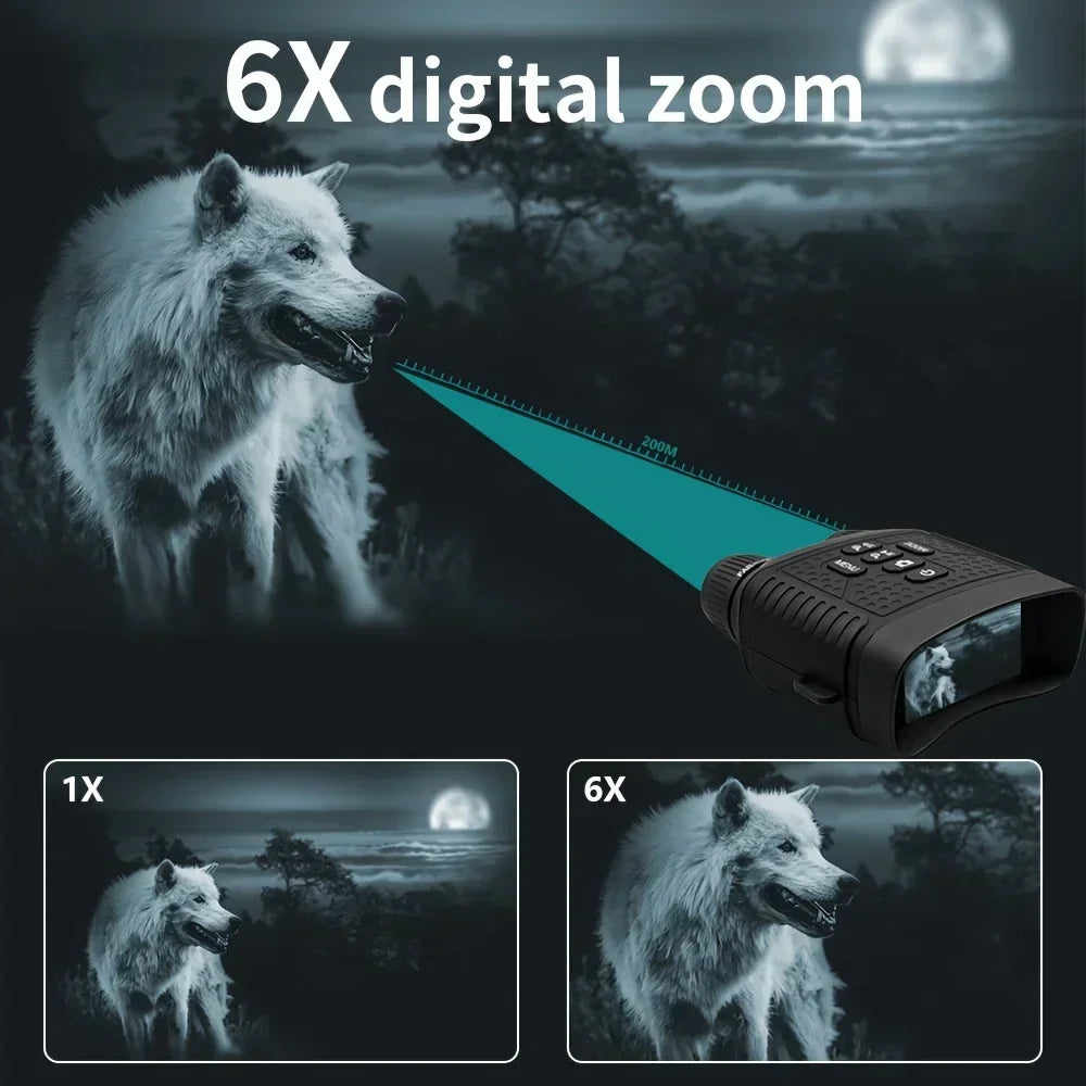 Digital Night Vision Binoculars With Large Screen And 6X Zoom