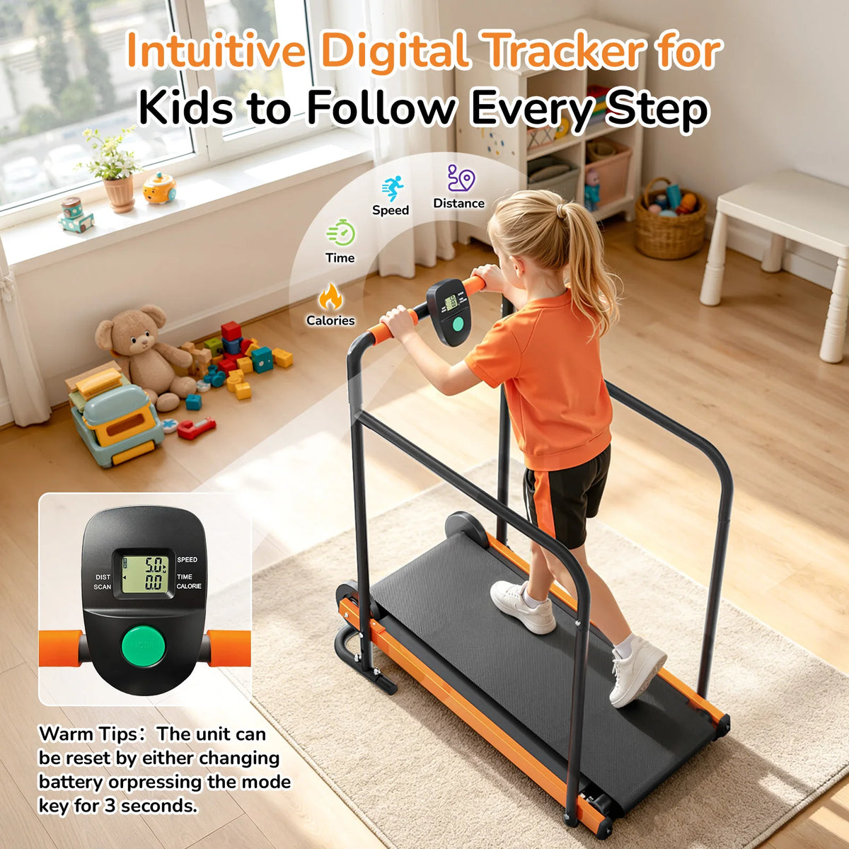 Akluer Kids Self Propelled Walking Pad Treadmill For Home Fitness