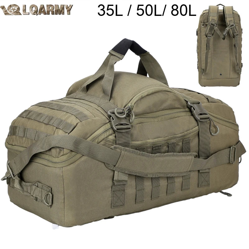 LQARMY Tactical MOLLE Backpack for Hiking Camping Travel and Mountaineering