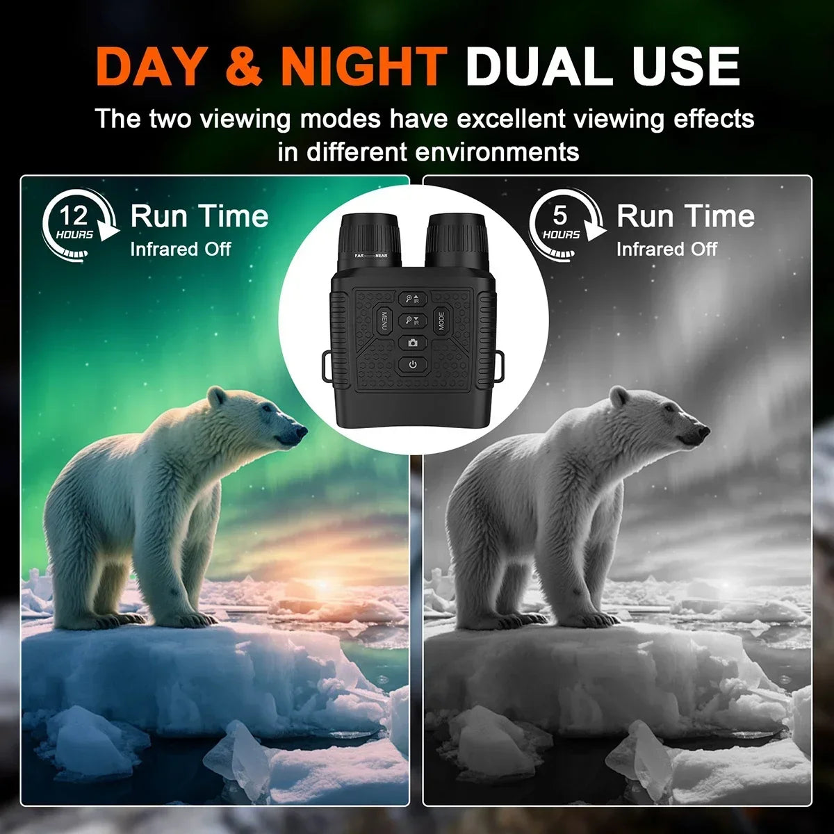 Digital Night Vision Binoculars With Large Screen And 6X Zoom