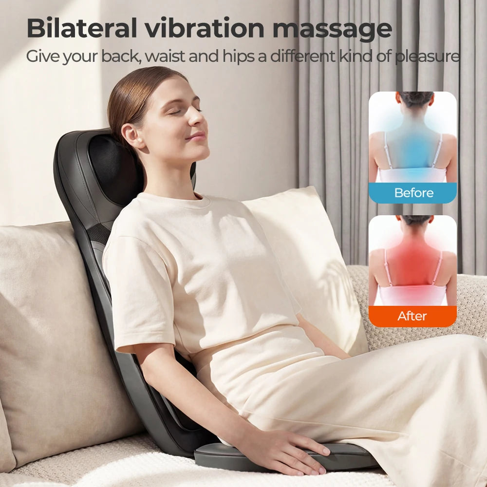 HOMEMASSA Adjustable Shiatsu Neck Back Massager With Heat