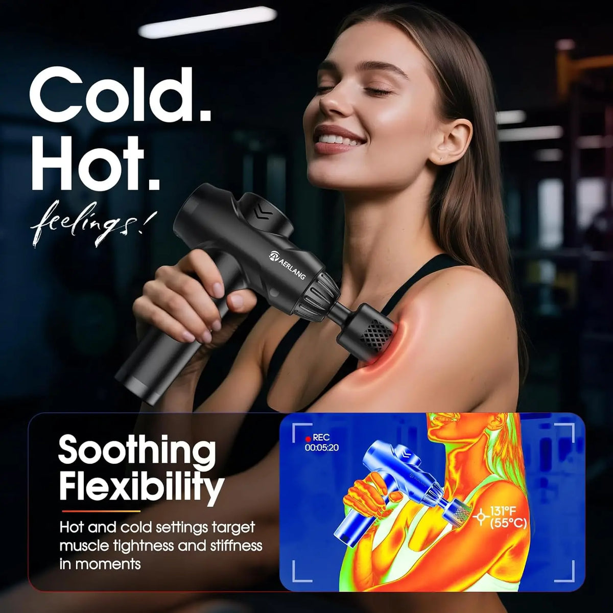 Lingteng Hot And Cold Therapy Massage Gun Deep Tissue Percussion