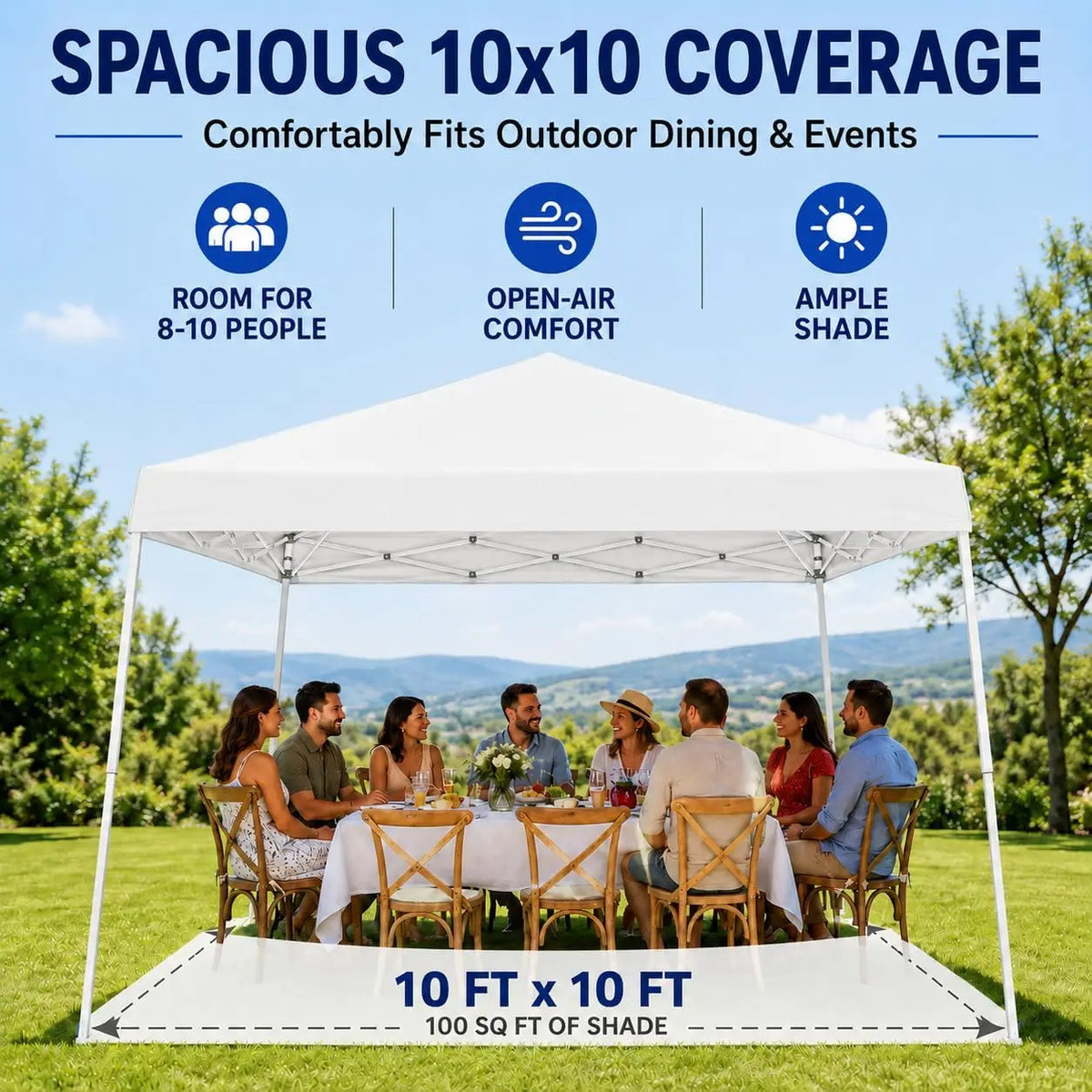 Tacleekii Heavy Duty Pop Up Canopy Instant Outdoor Gazebo Shelter