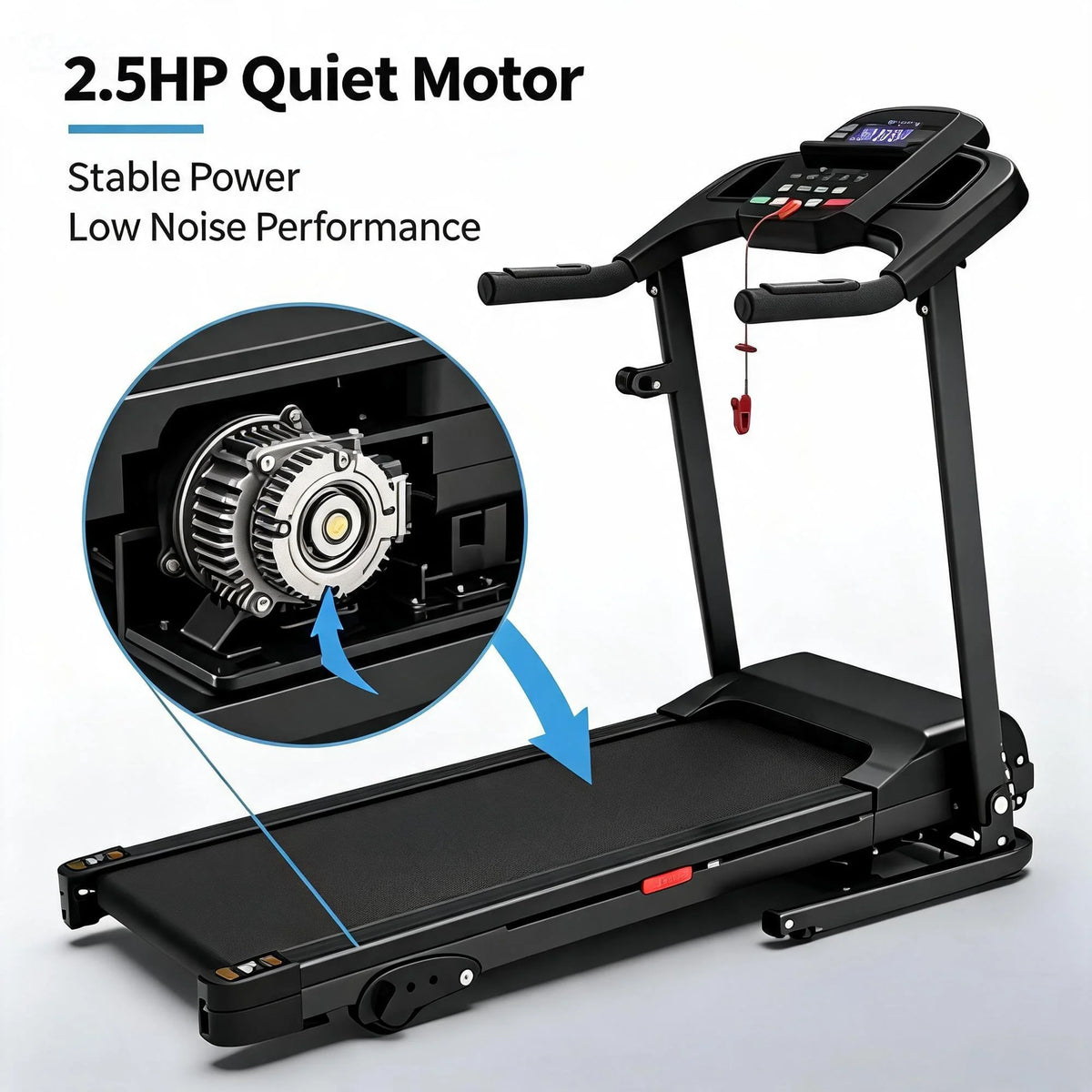 Foldable Electric Treadmill With LCD Display And Adjustable Incline