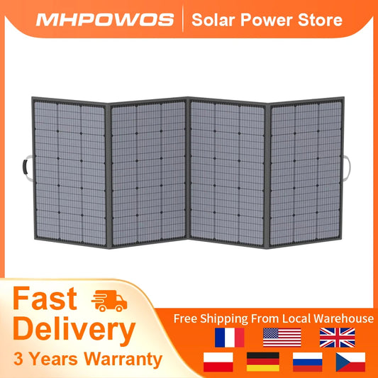 Mhpows Foldable 400W Monocrystalline Solar Panel Waterproof Portable