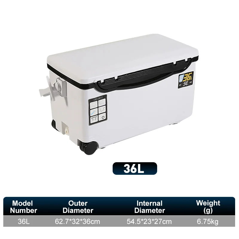 LEYDUN Portable Fishing Cooler Box With Tackle Storage