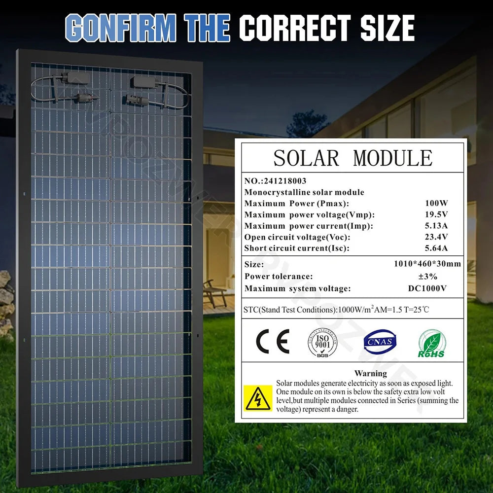 RVPOZWER 400W Bifacial Mono Solar Panel 18BB High Efficiency Module