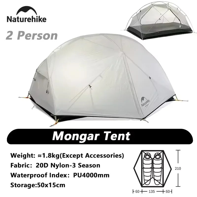 Naturehike Mongar Waterproof Ultralight Double Camping Tent Backpacking