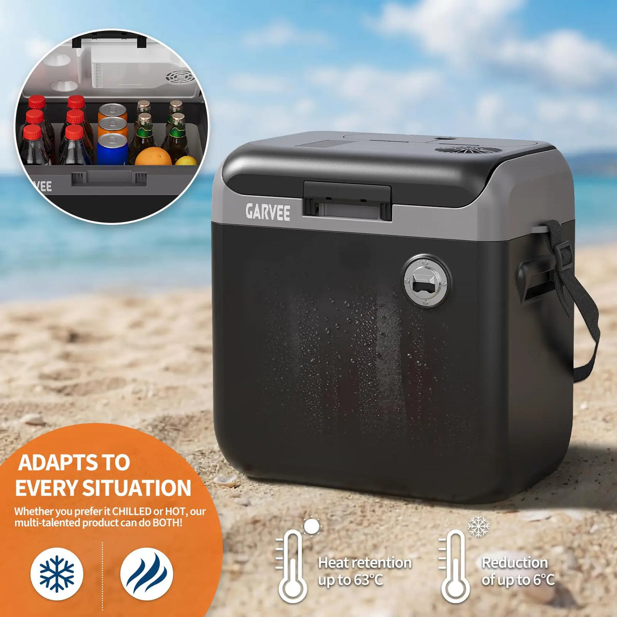HiMISS Thermoelectric Car Fridge Cooler Warmer Portable 12V 110V