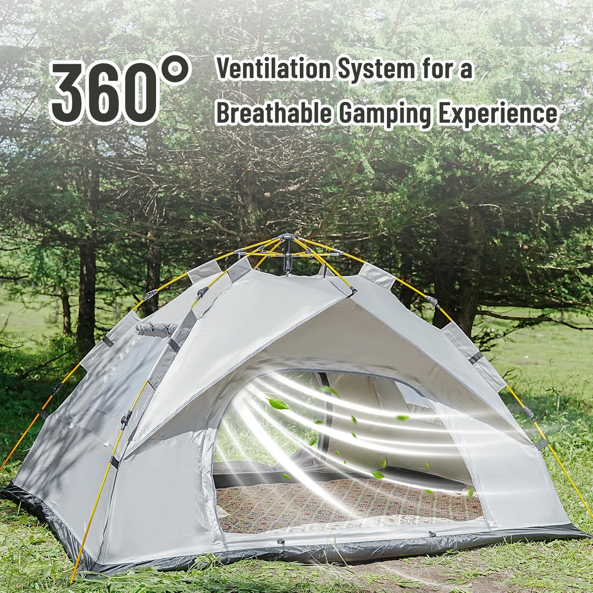 Pakicetus Instant Auto Pop Up Sun Rain Shelter Camping Tent