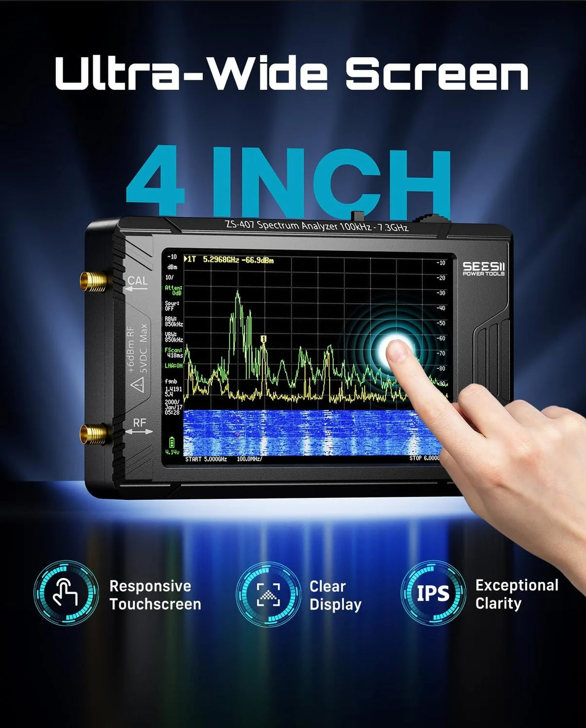 SeeSii TinySA Ultra Plus Spectrum Analyzer and RF Signal Generator