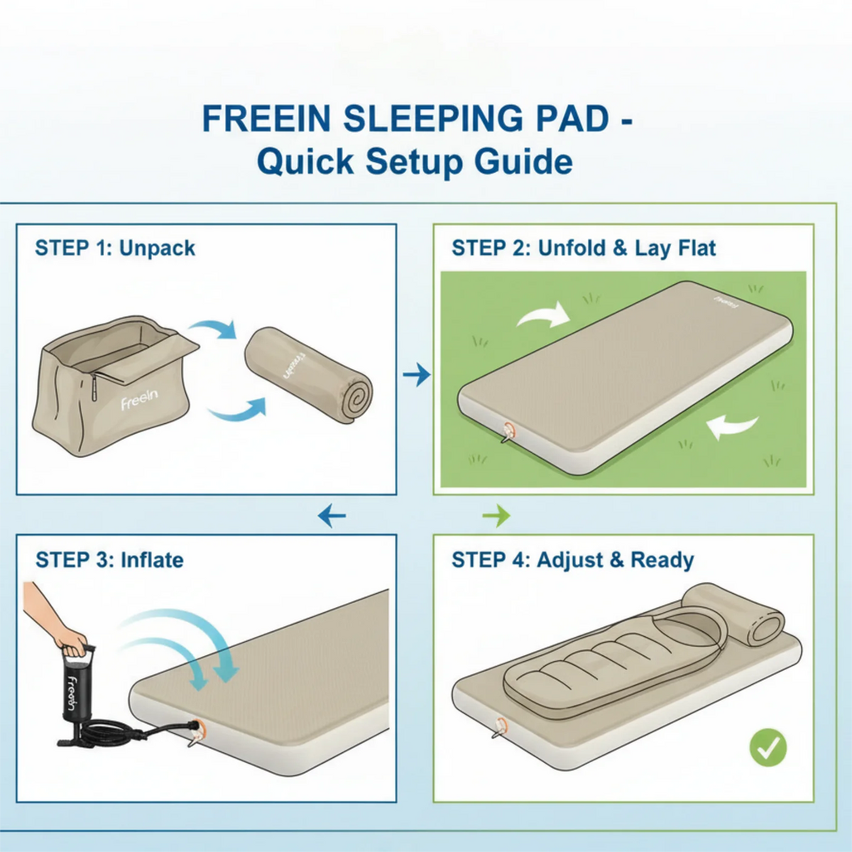 Waterproof Inflatable Sleeping Pad For Camping And Hiking