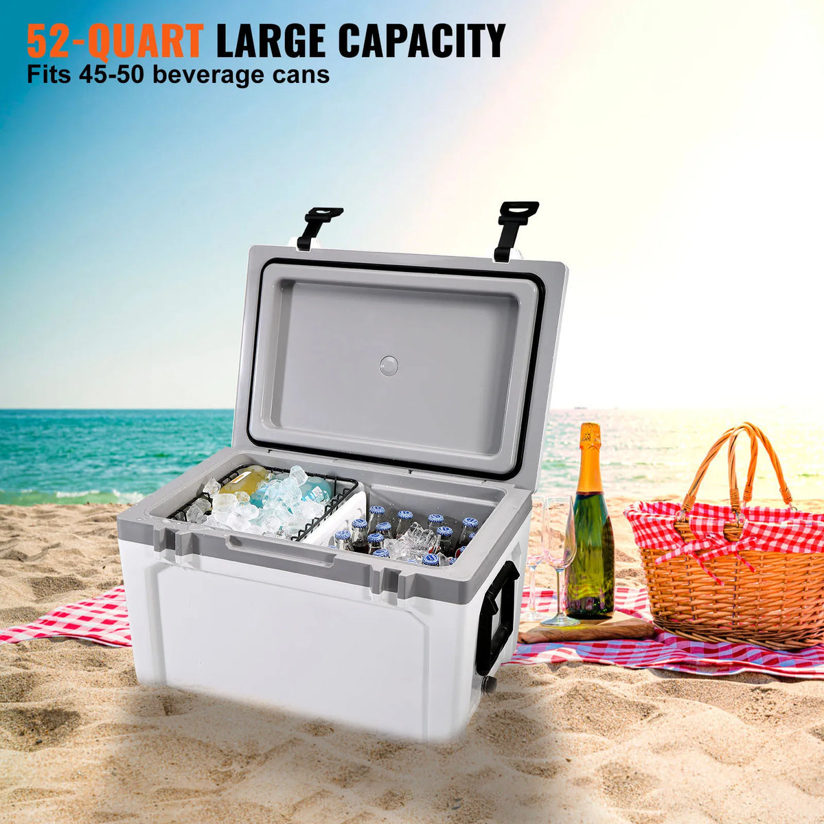 VEVOR Fully Insulated Portable Hard Cooler For Outdoor Travel