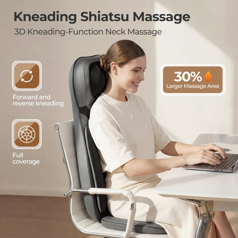 HOMEMASSA Adjustable Shiatsu Neck Back Massager With Heat