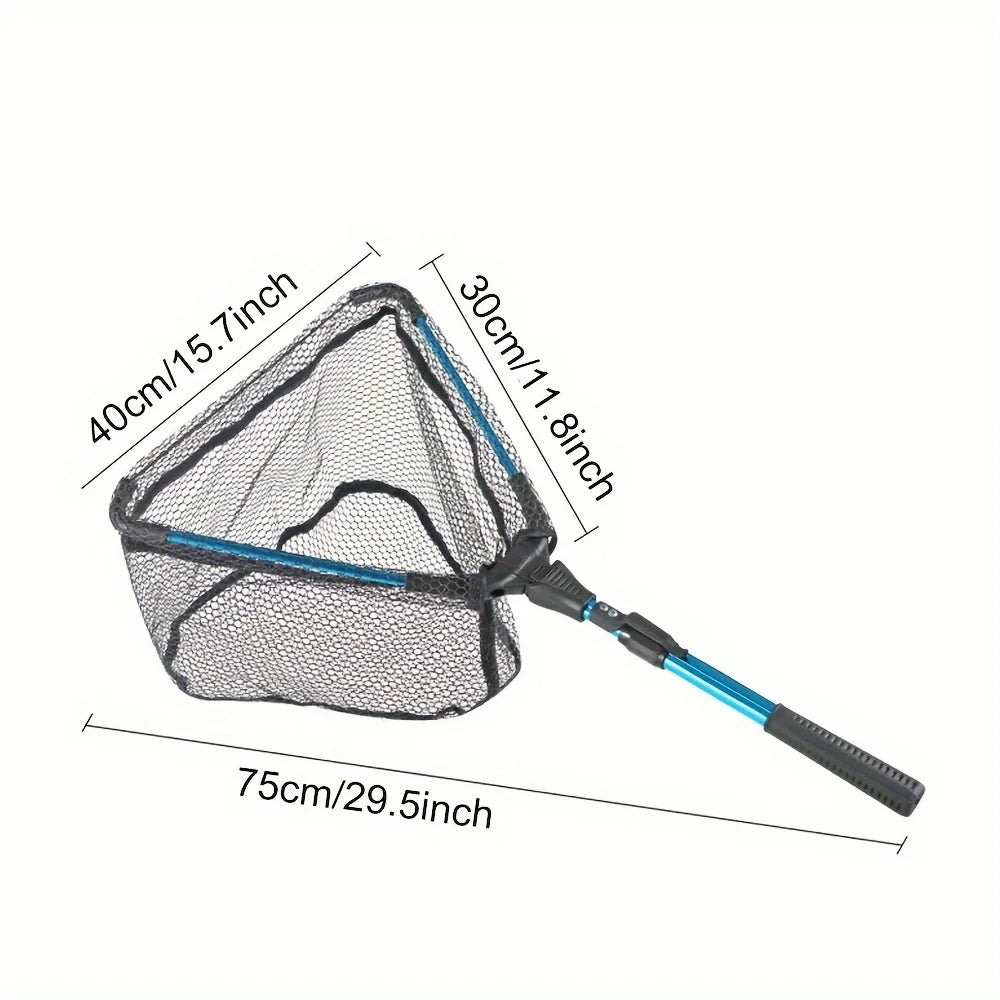 Retractable Aluminum Alloy Telescopic Folding Fishing Net With Triangular Mesh