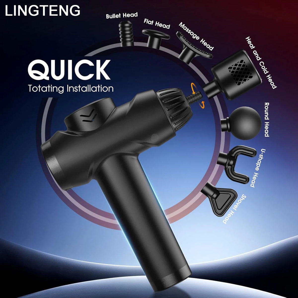 Lingteng Hot And Cold Therapy Massage Gun Deep Tissue Percussion
