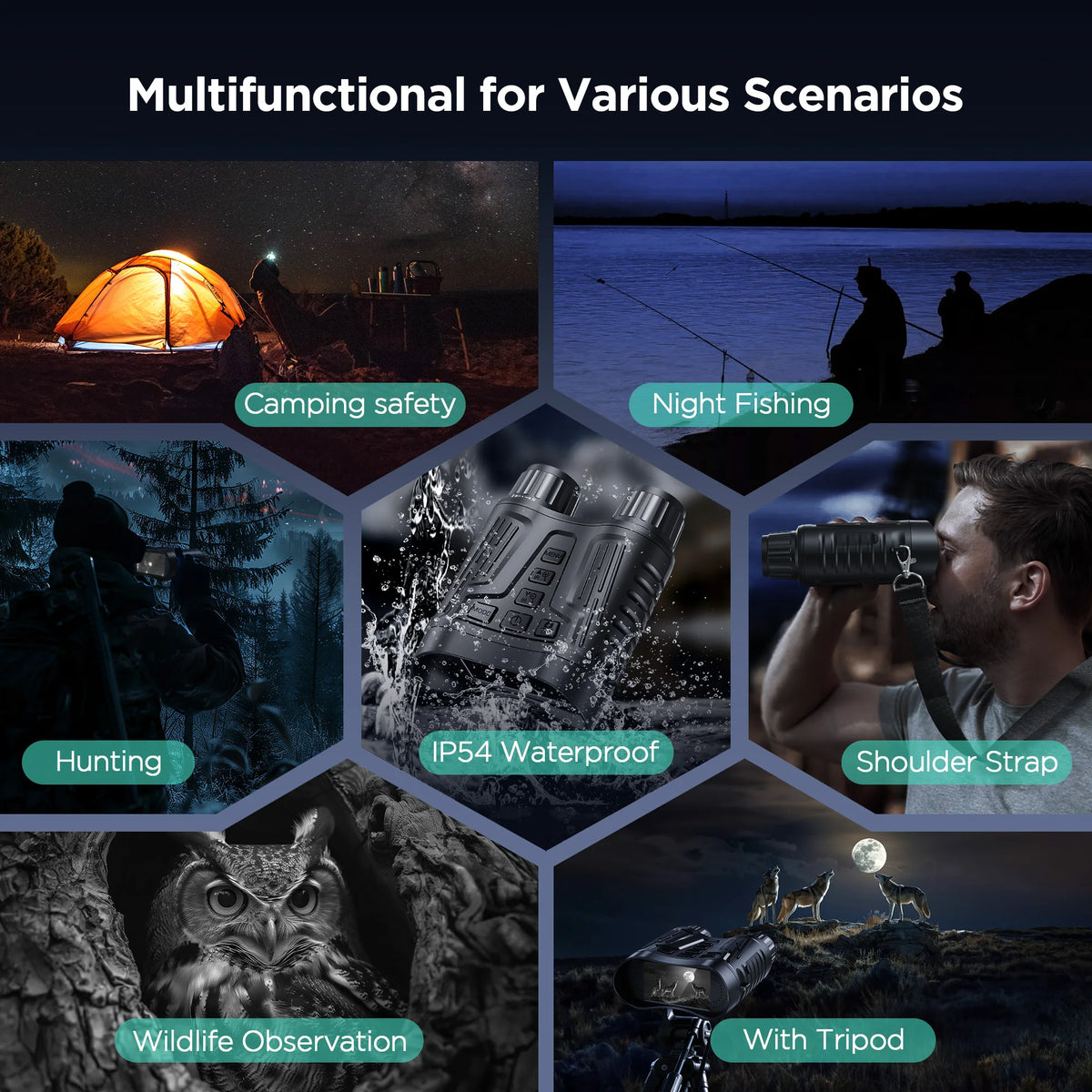 DIYIMIN Night Vision Binoculars With 8x Zoom And Video Recording