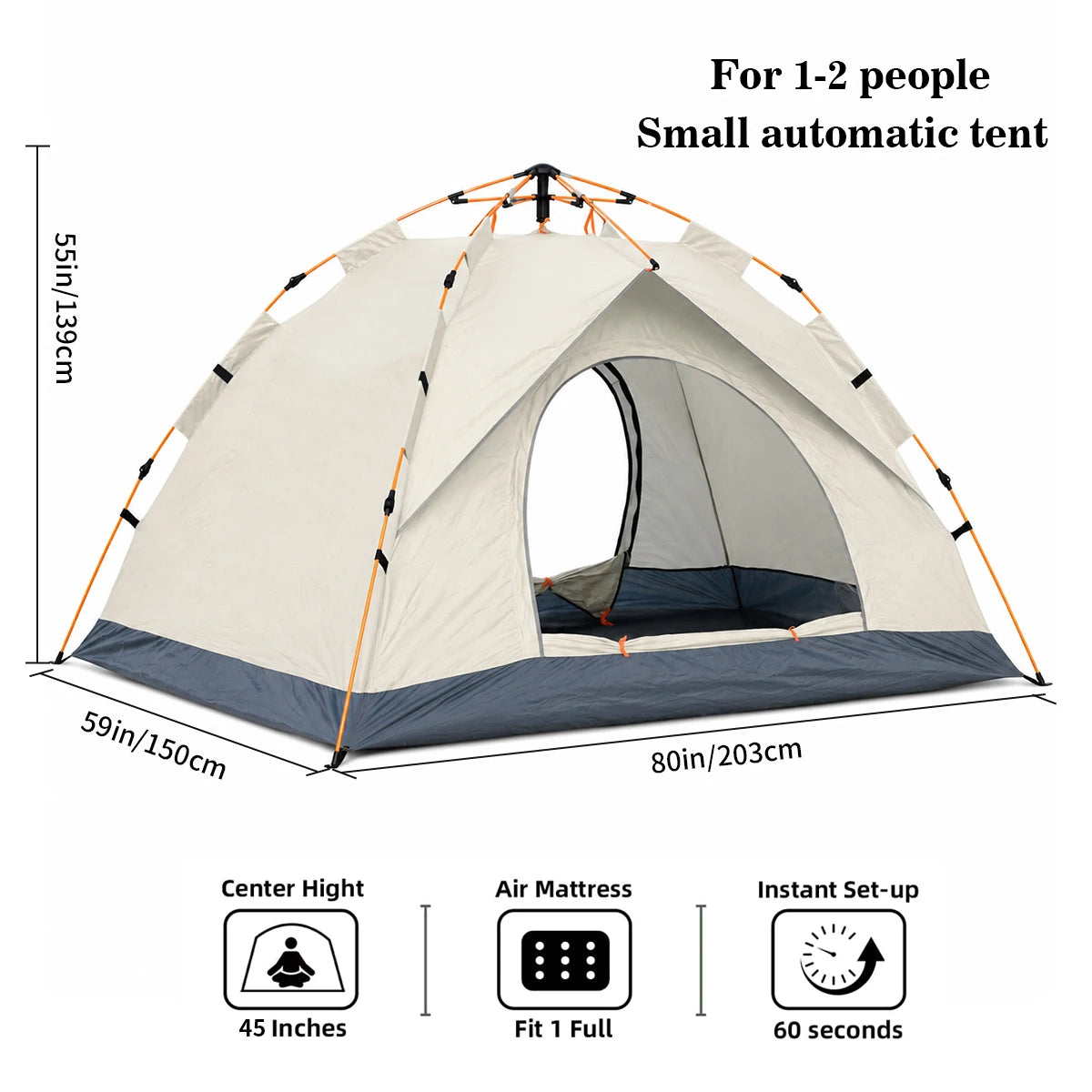 Tribenest Automatic Pop Up Camping Tent Windproof Weather Resistant