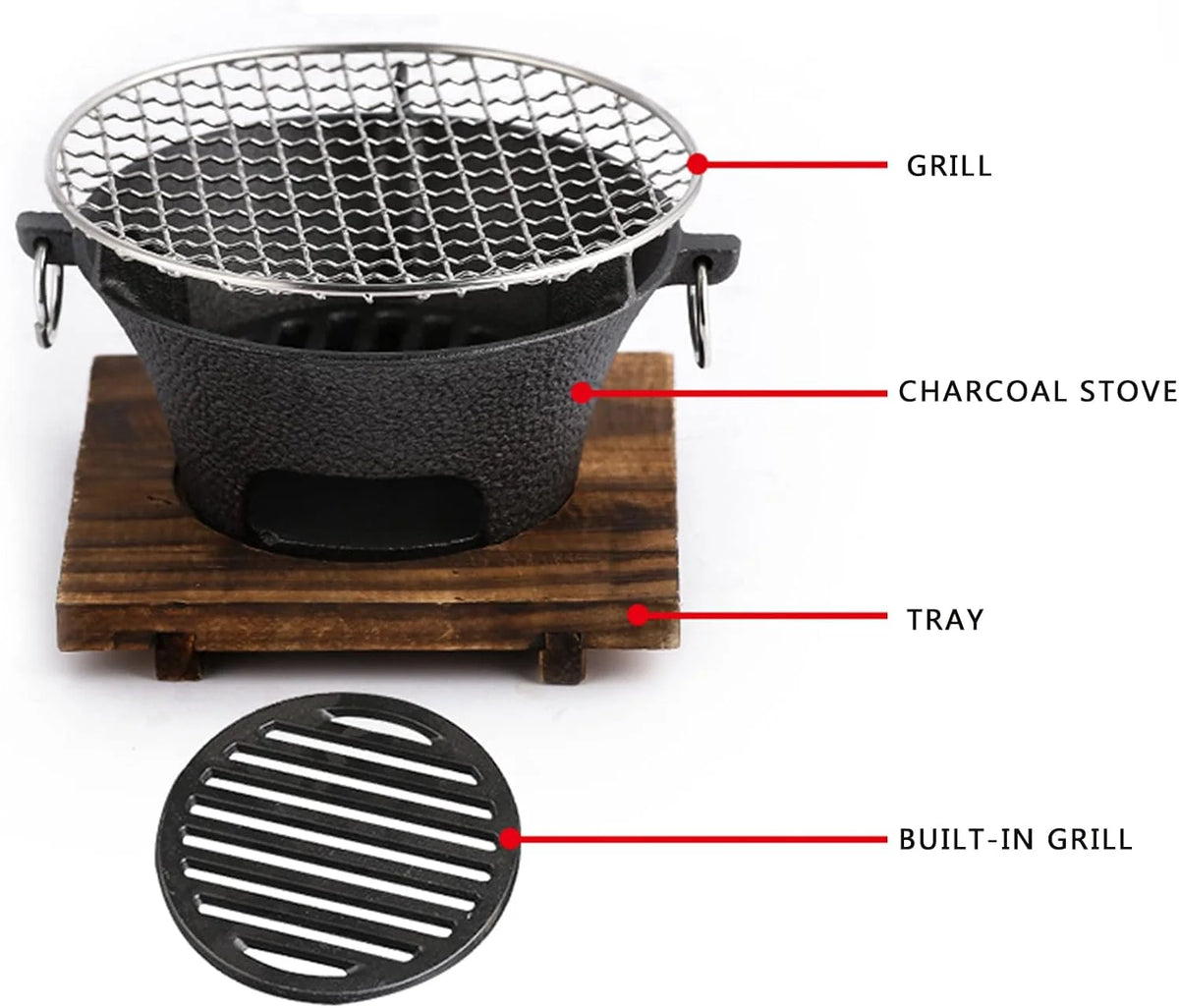 Zoe Cast Iron Outdoor Stove For Charcoal And Alcohol Cooking